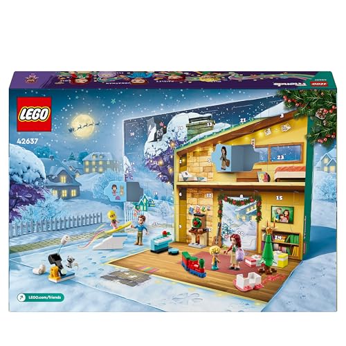 LEGO Friends Calendario de Adviento 2024 Juguete Infantil Prenavideño con 5 Mini Muñecos de Personajes y 3 Figuras de Animales, Regalo Navideño para Niñas y Niños de 6 Años o Más 42637