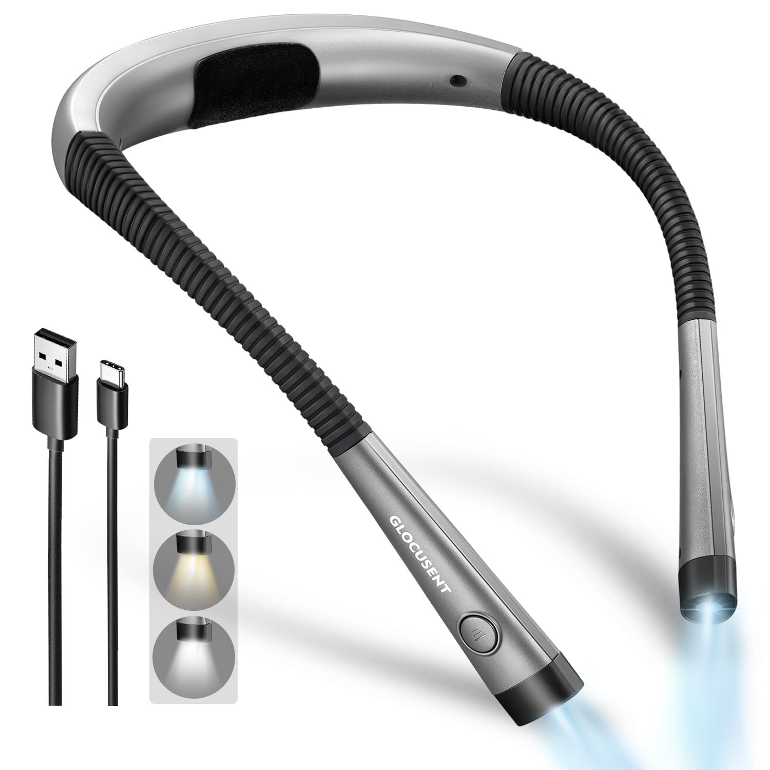Luz de lectura recargable para el cuello