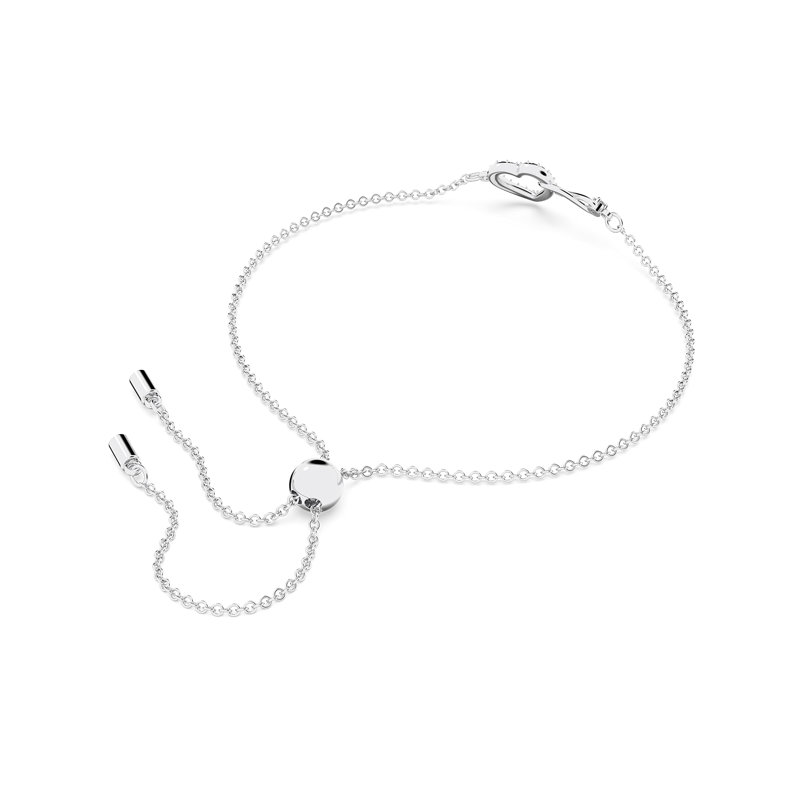 Swarovski Pulsera Swarovski Infinity, Infinity y corazón, Blanca, Baño de rodio