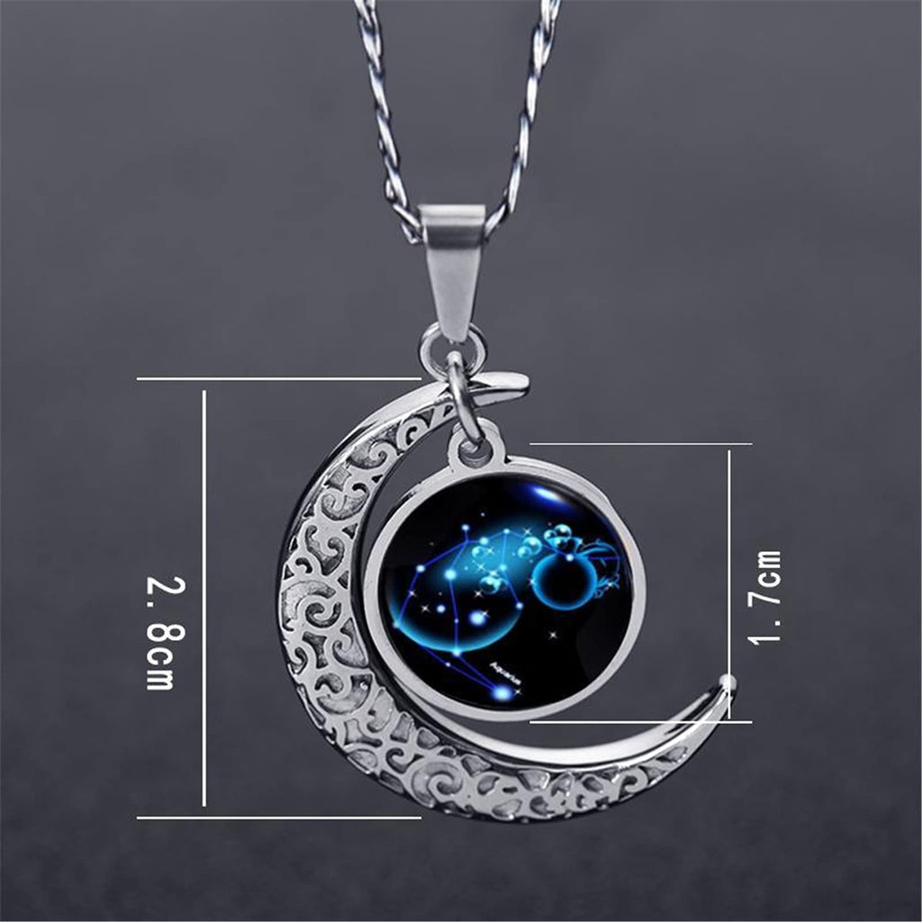 Collar constelación Piscis ♓ con luna – Detalle delicado