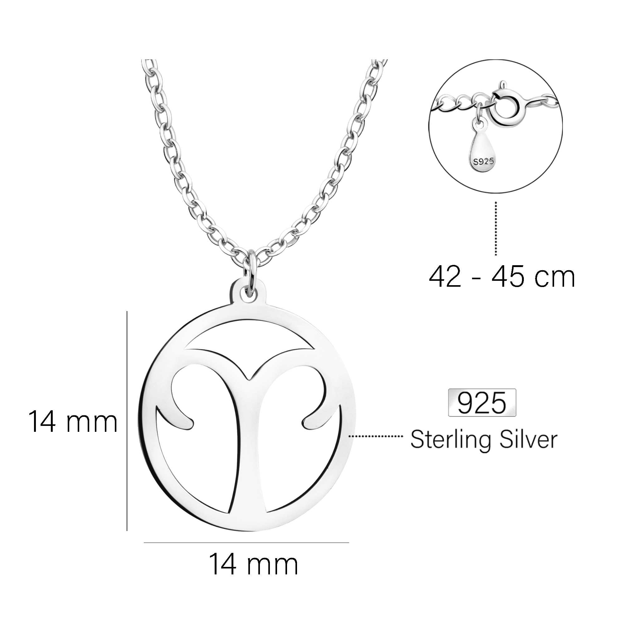 Collar Aries Plata 925 ♈ Sofía Milani | Colgante Signo Zodiacal Aries – Regalo Elegante para Mujer