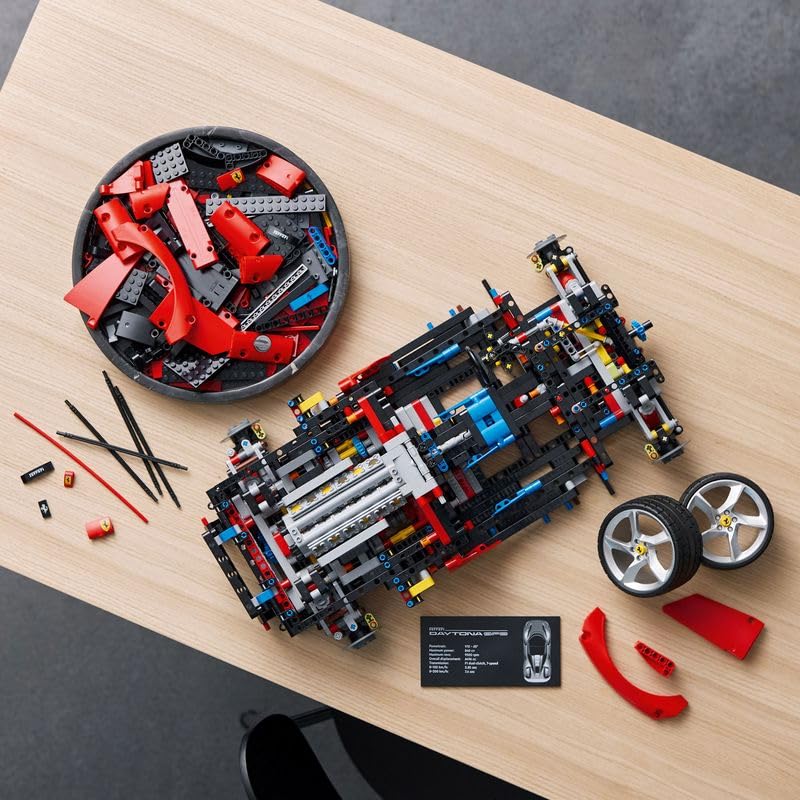 LEGO Technic Ferrari Daytona SP3 42143 – Supercoche rojo para construir escala 1:8 | Regalo premium para fans de LEGO