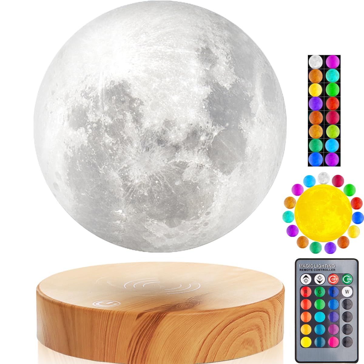 Lámpara Luna Flotante 3D Levitante – Lámpara LED que gira en el aire | Decoración y regalo original