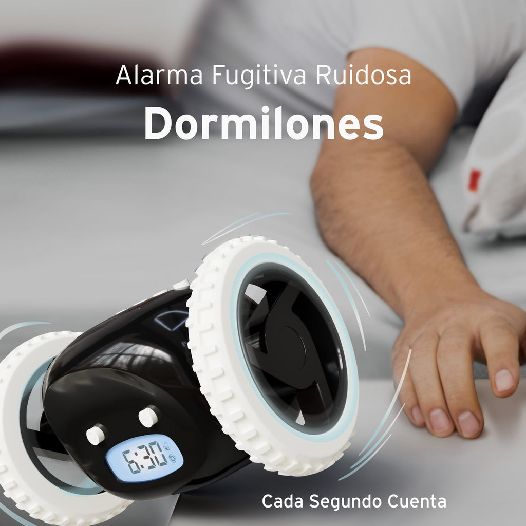 Clocky – Despertador con ruedas que huye | Reloj despertador ruidoso para dormilones profundos | Regalo divertido original