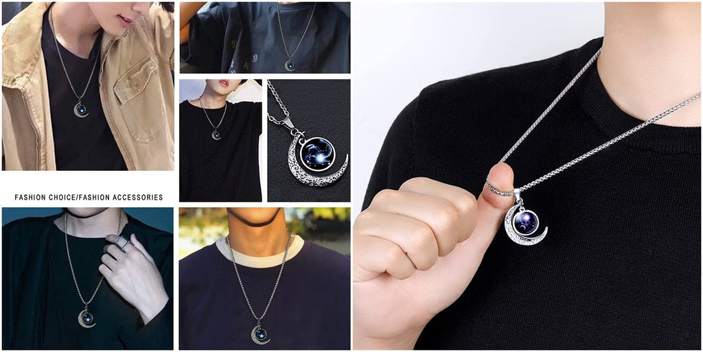 Collar constelación Piscis ♓ con luna – Detalle delicado