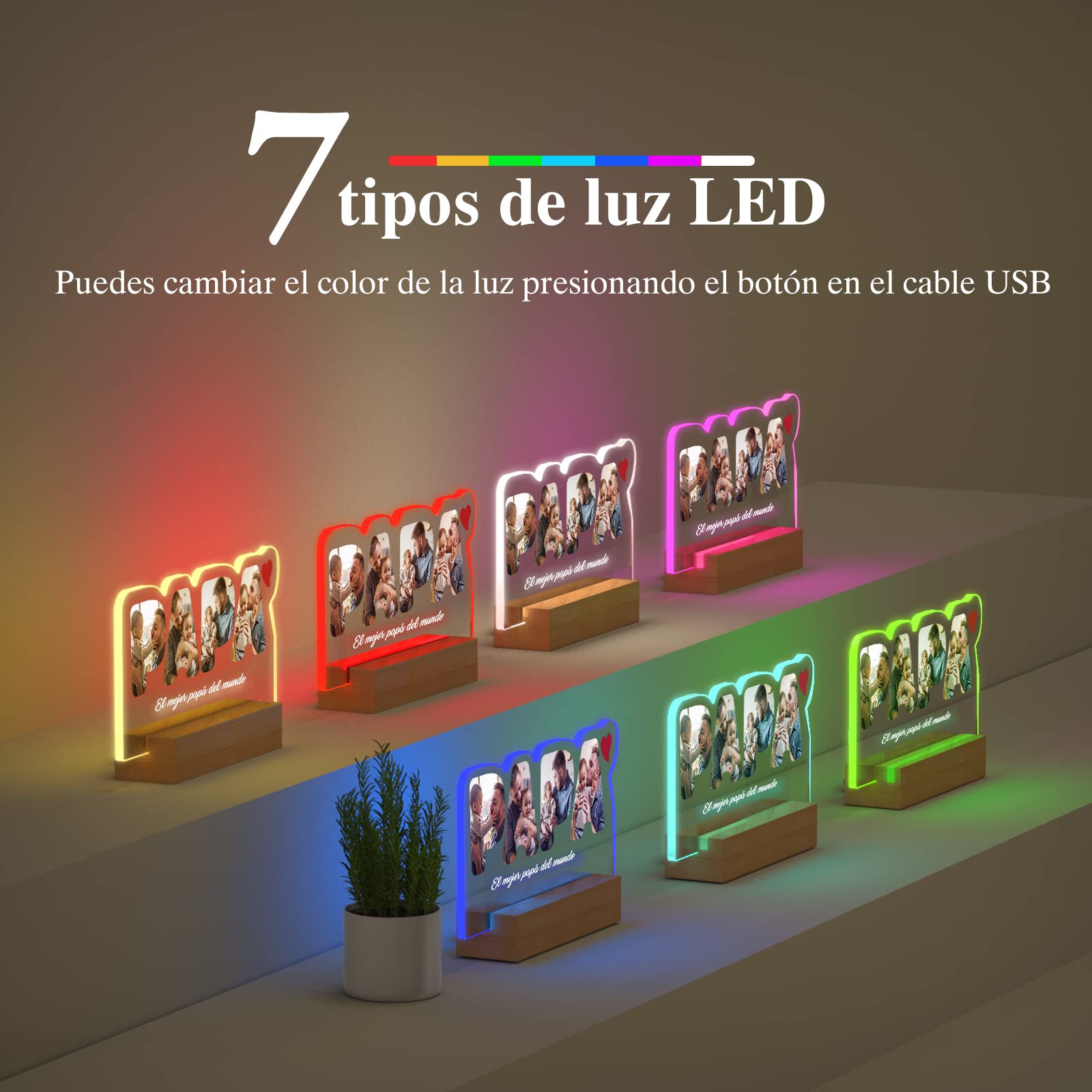 Lámpara LED personalizada para papá