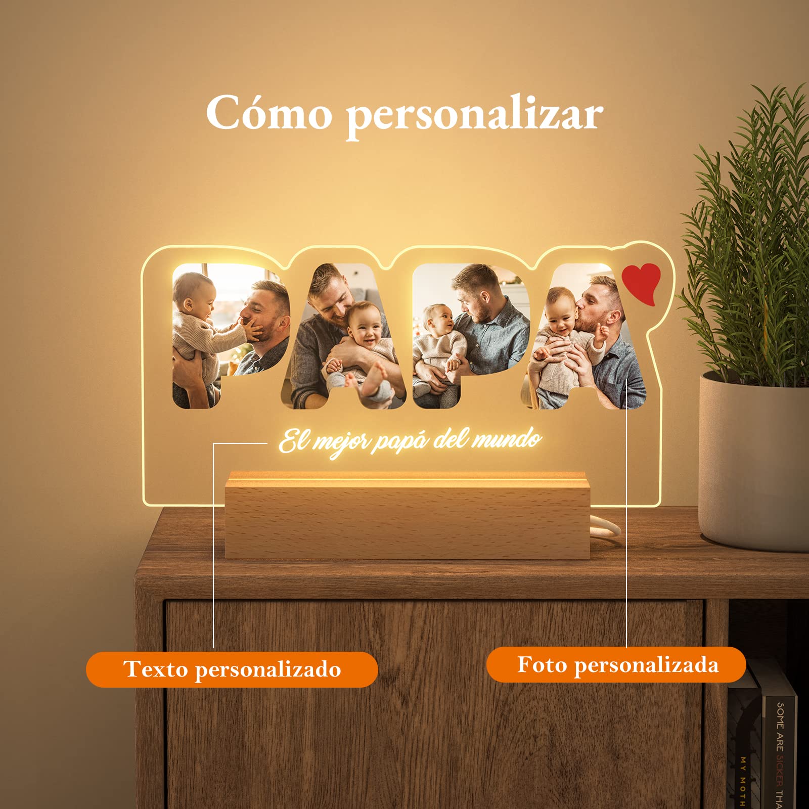 Lámpara LED personalizada para papá
