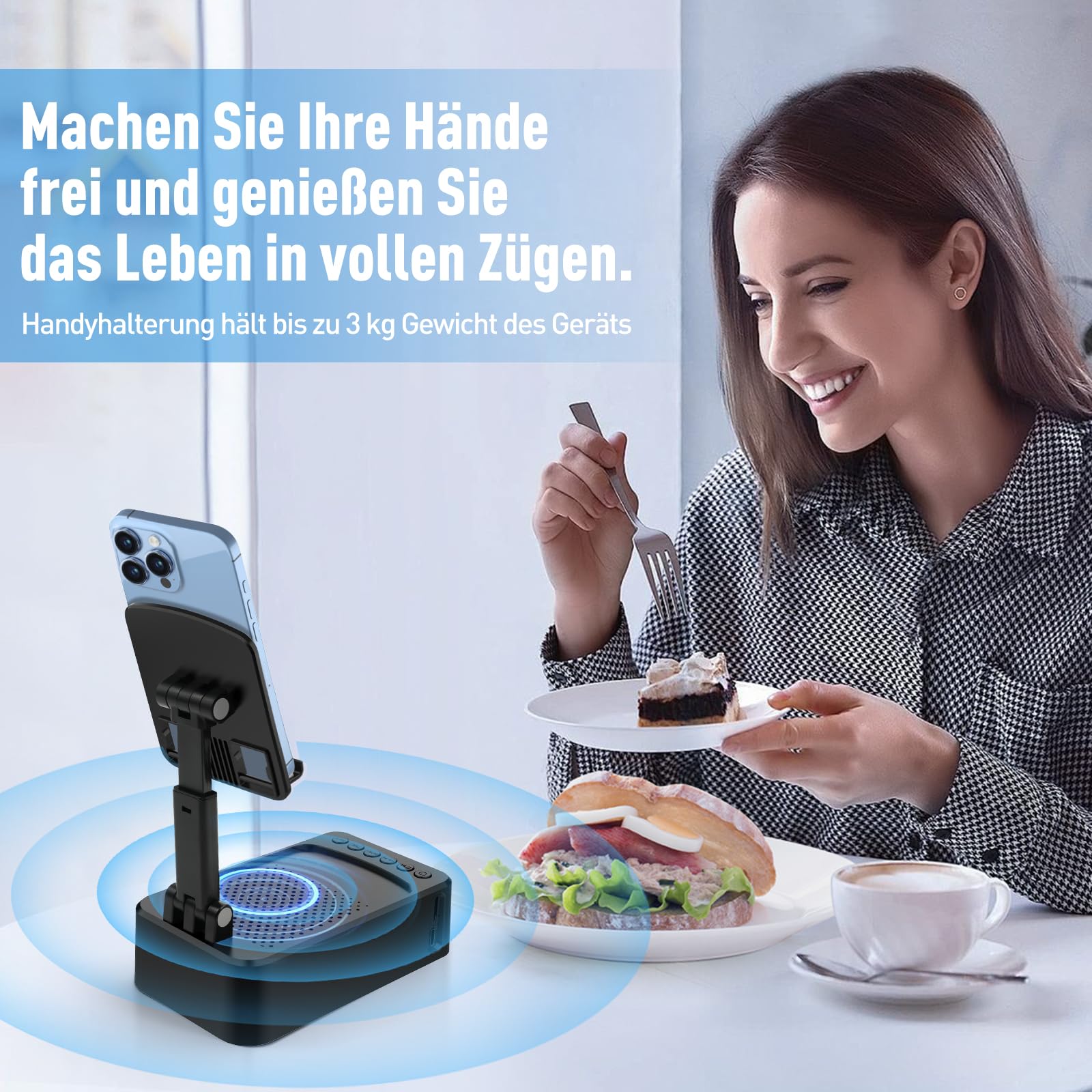 Gadget tecnológico con altavoz Bluetooth