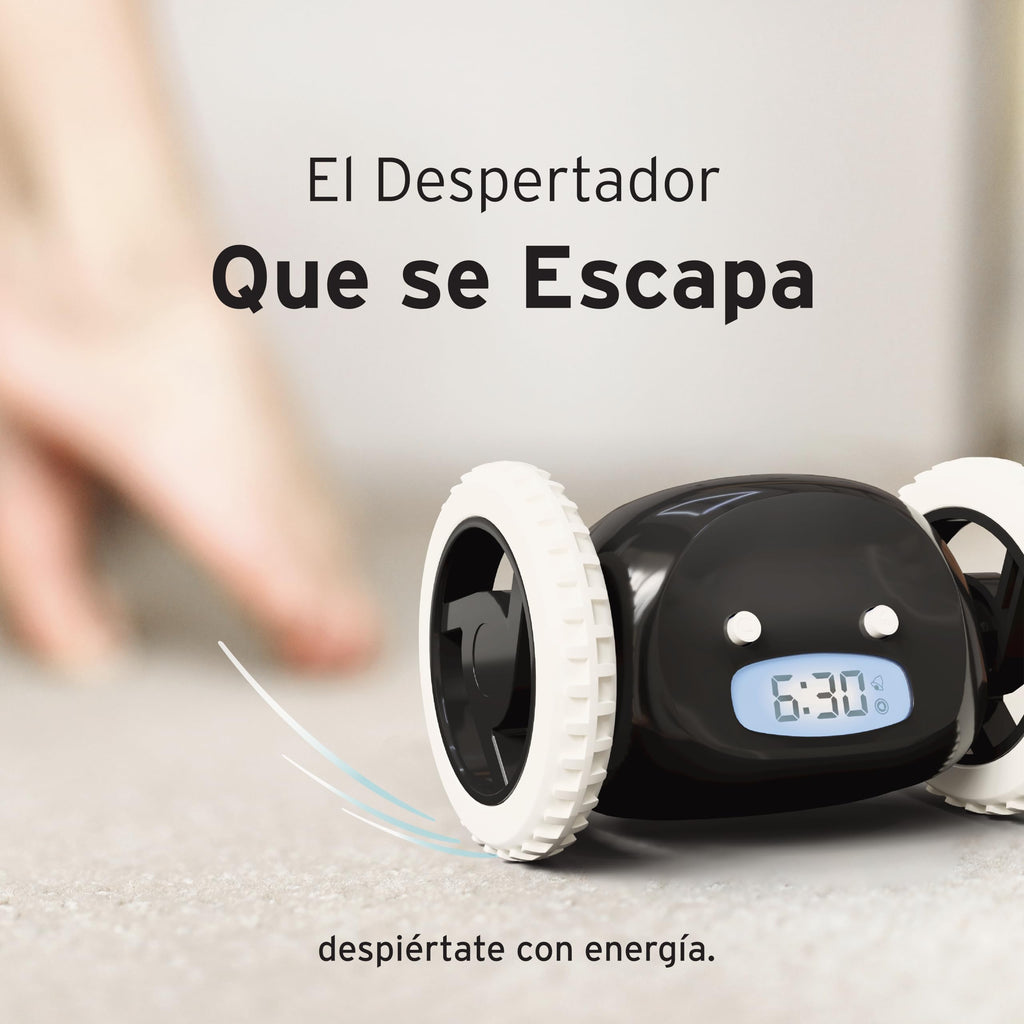 Clocky – Despertador con ruedas que huye | Reloj despertador ruidoso para dormilones profundos | Regalo divertido original