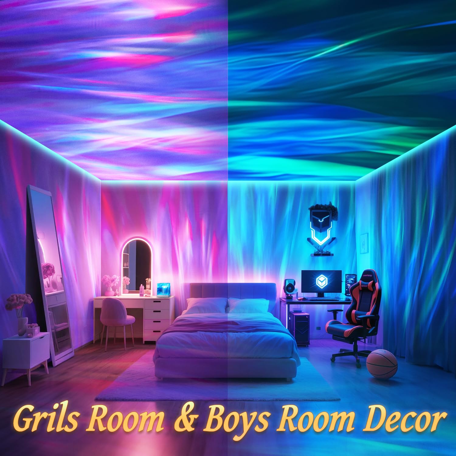 Proyector de Galaxias y Estrellas Real, 18 Colores Luz Dinámica de Proyector Estrellas, 10Ajuste de brillo Luces Led Habitacion, Regalo Dia De La Madre