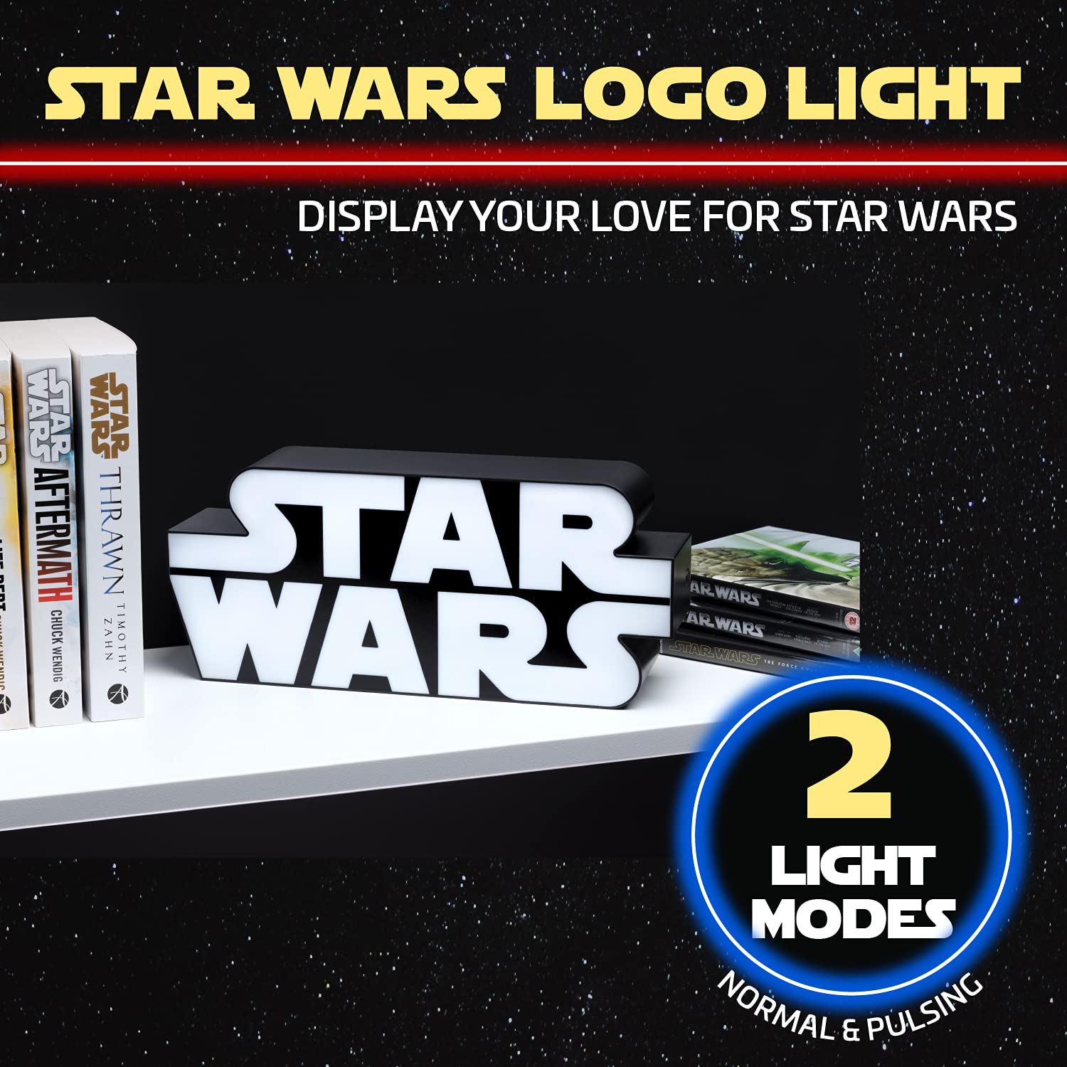 Lámpara Star Wars Logo Oficial – Luz decorativa para habitación | Regalo geek para fans