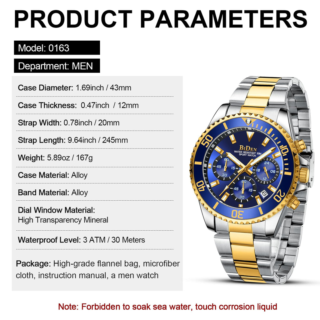 Reloj elegante para hombre con cronógrafo