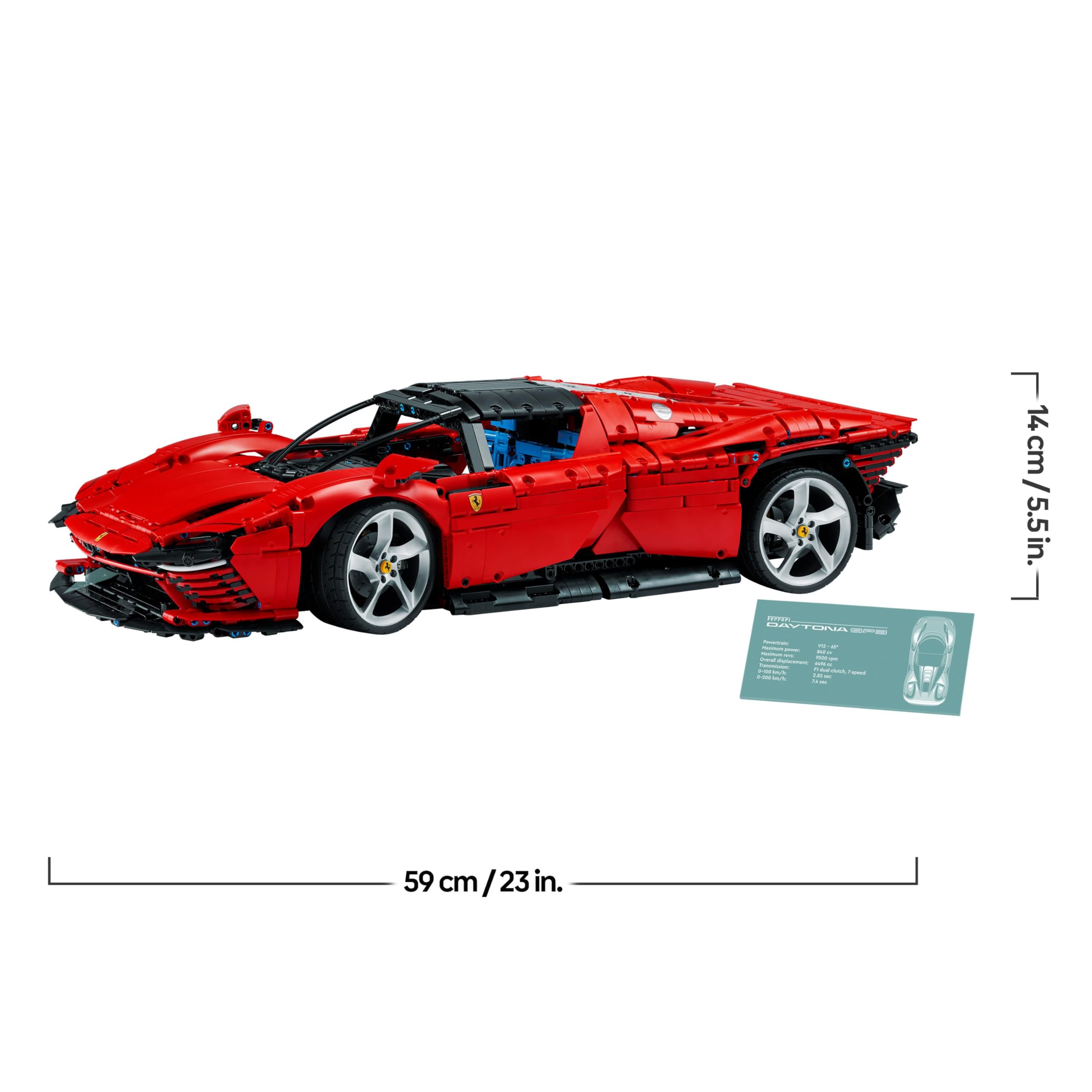 LEGO Technic Ferrari Daytona SP3 42143 – Supercoche rojo para construir escala 1:8 | Regalo premium para fans de LEGO