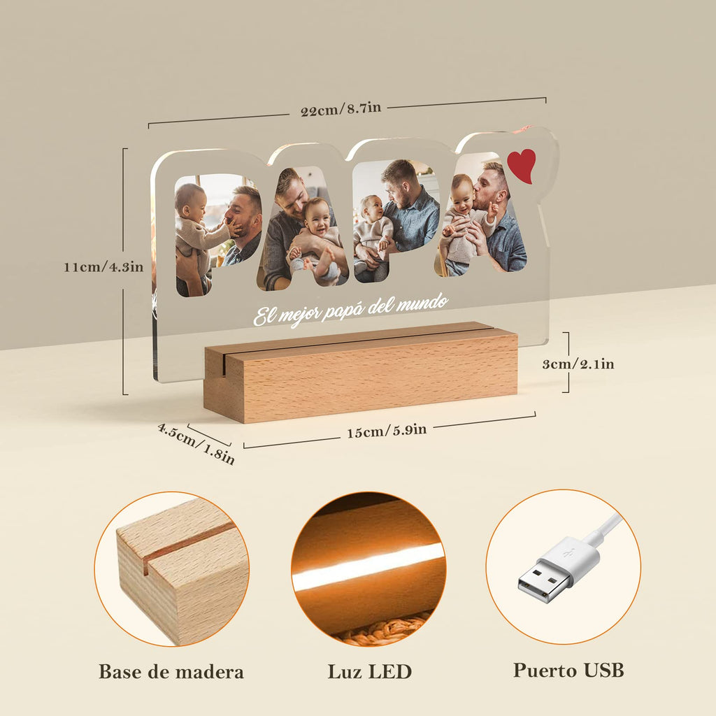 Lámpara LED personalizada para papá
