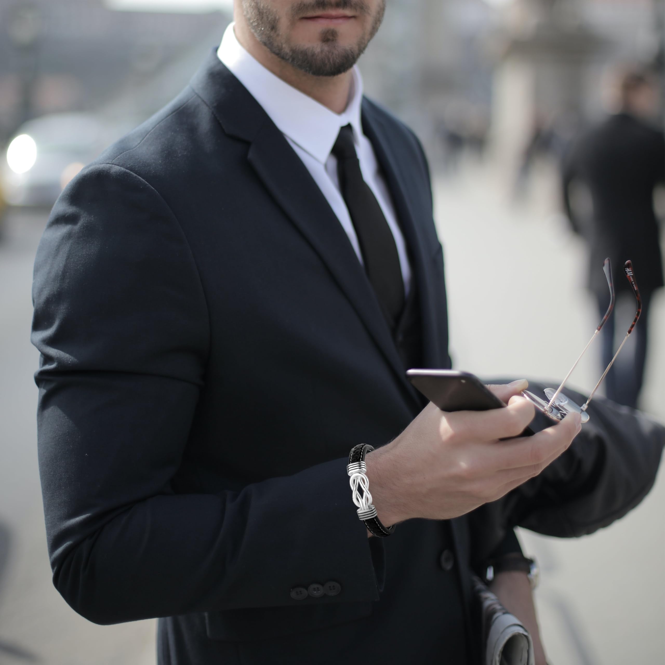 Pulsera de cuero para hombre – Regalo original para padre, abuelo o pareja