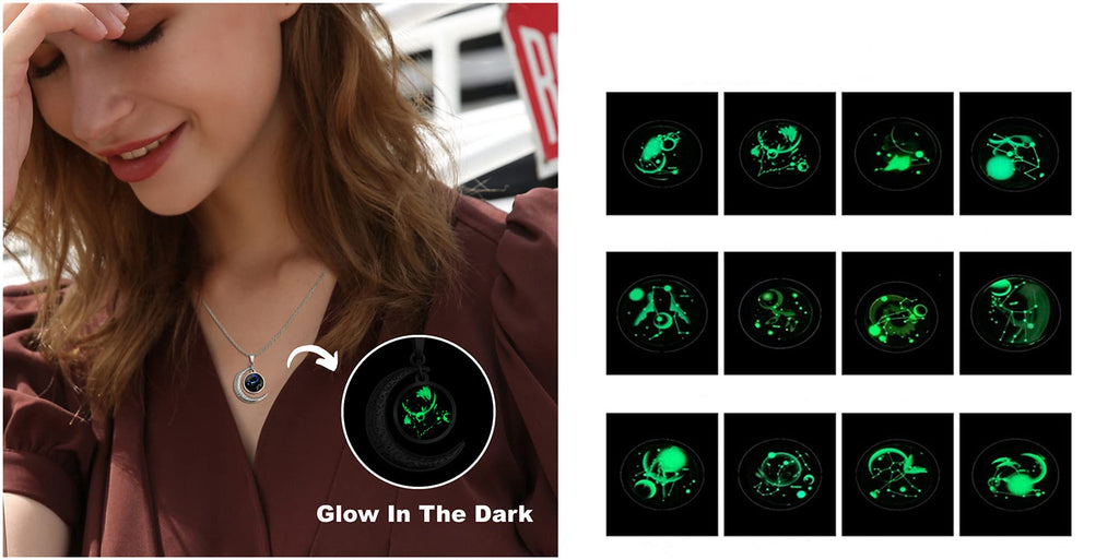 Collar constelación Piscis ♓ con luna – Detalle delicado