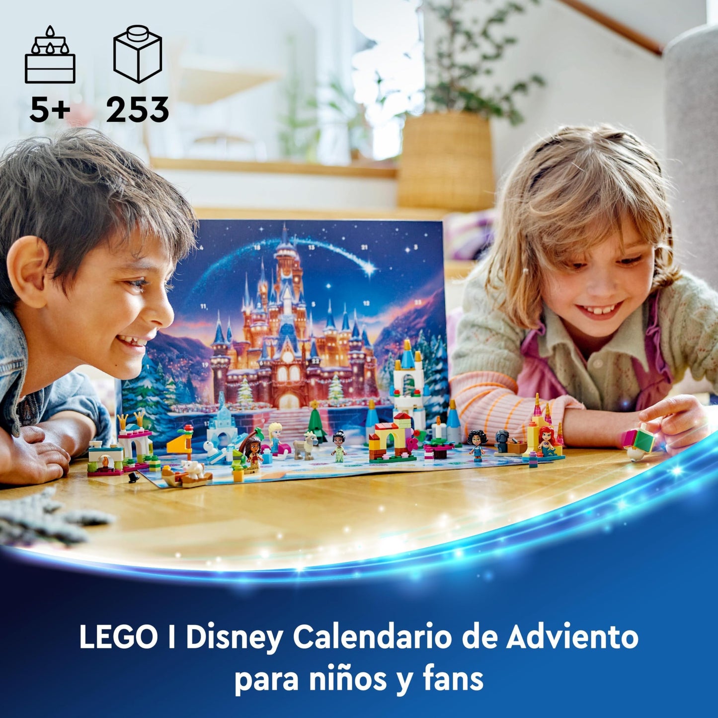 LEGO | Disney Calendario de Adviento 2024 Juguete de Construcción con 5 Micro Muñecas de Elsa, Mirabel, Vaiana y Tiana, Regalo Pre-Navideño para Niñas y Niños de 5 Años o Más 43253