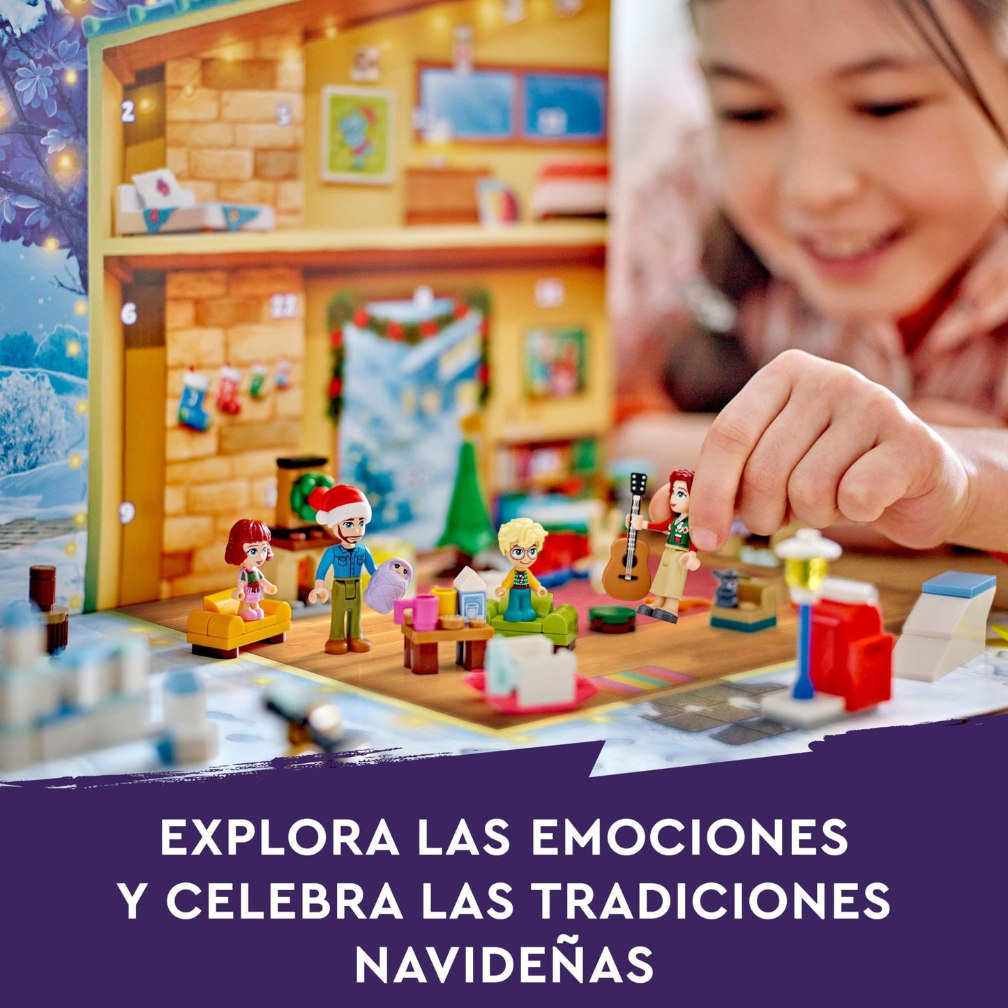 LEGO Friends Calendario de Adviento 2024 Juguete Infantil Prenavideño con 5 Mini Muñecos de Personajes y 3 Figuras de Animales, Regalo Navideño para Niñas y Niños de 6 Años o Más 42637