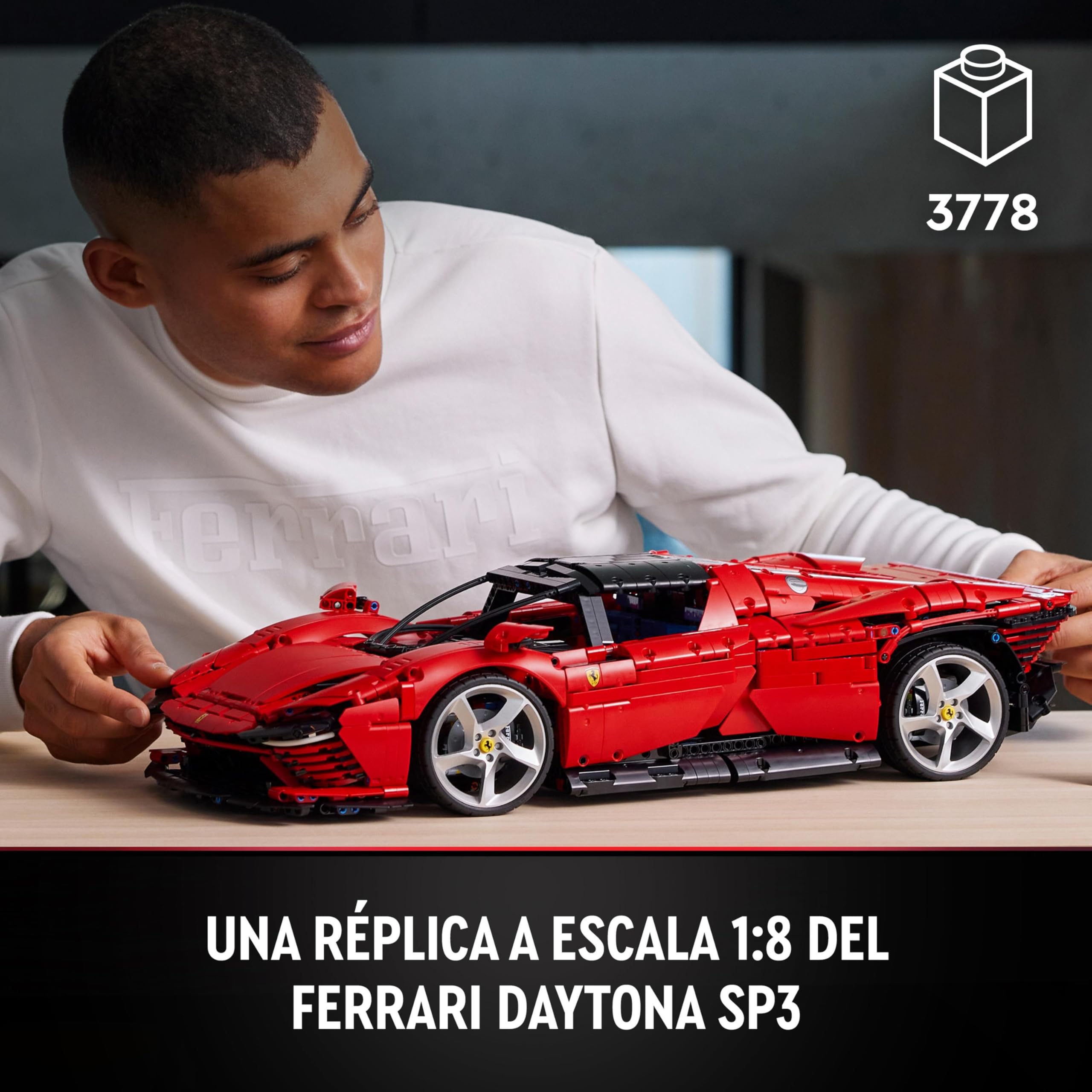 LEGO Technic Ferrari Daytona SP3 42143 – Supercoche rojo para construir escala 1:8 | Regalo premium para fans de LEGO