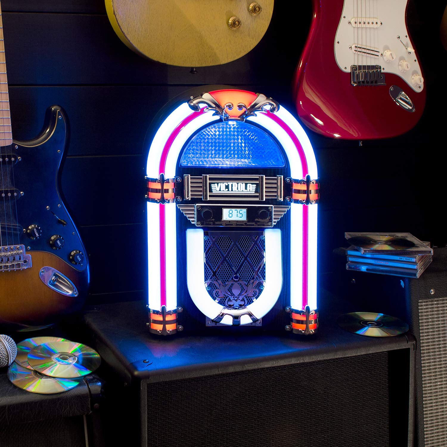Jukebox Retro de Madera Victrola con Bluetooth – Tocadiscos Decorativo Estilo Vintage