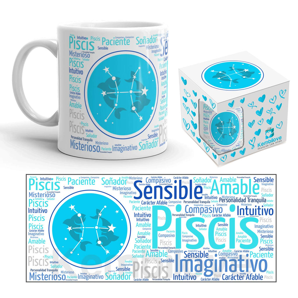 Taza signo Piscis ♓ – Regalo original y práctico