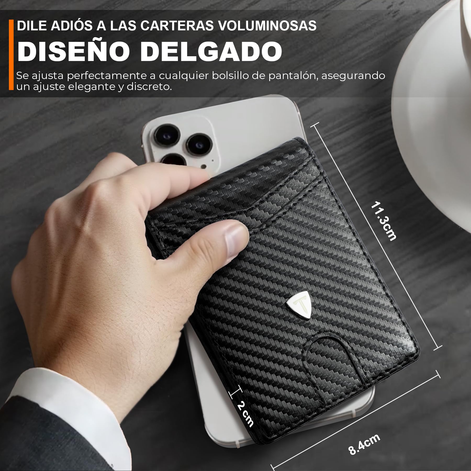 Cartera slim con protección RFID