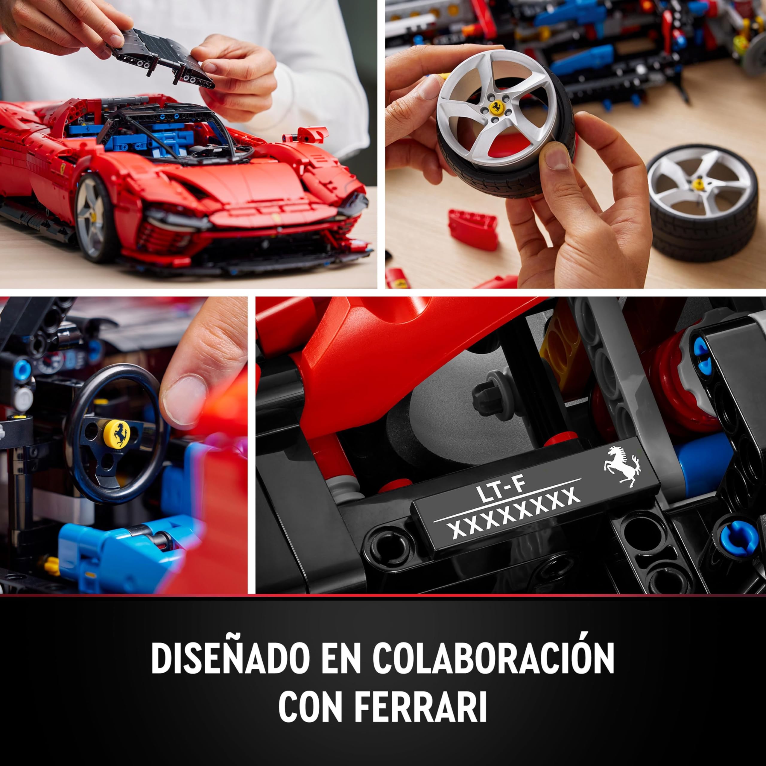 LEGO Technic Ferrari Daytona SP3 42143 – Supercoche rojo para construir escala 1:8 | Regalo premium para fans de LEGO