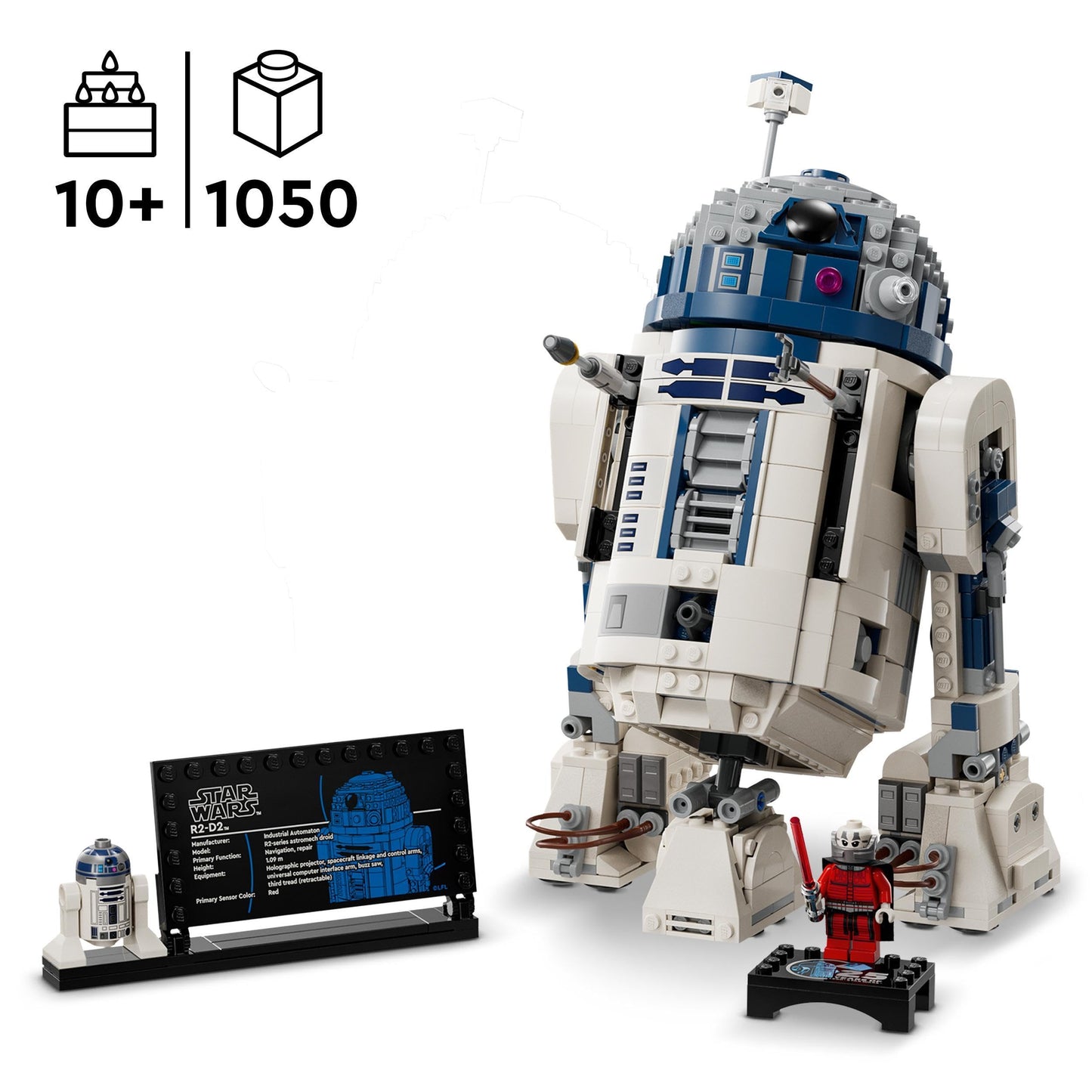 LEGO Star Wars R2-D2 Figura de Droide de Juguete de Construcción con Minifigura de Darth Malek del 25 Aniversario y Placa Decorativa, Regalo para Niños y Niñas de 10 Años o Más 75379