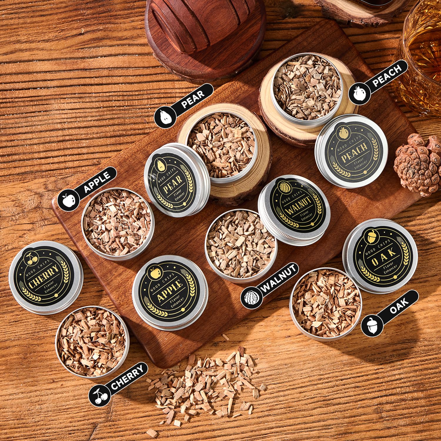Kit para Ahumar Whisky y Cócteles – Ahumador con antorcha, chips de madera y vasos | Regalo original