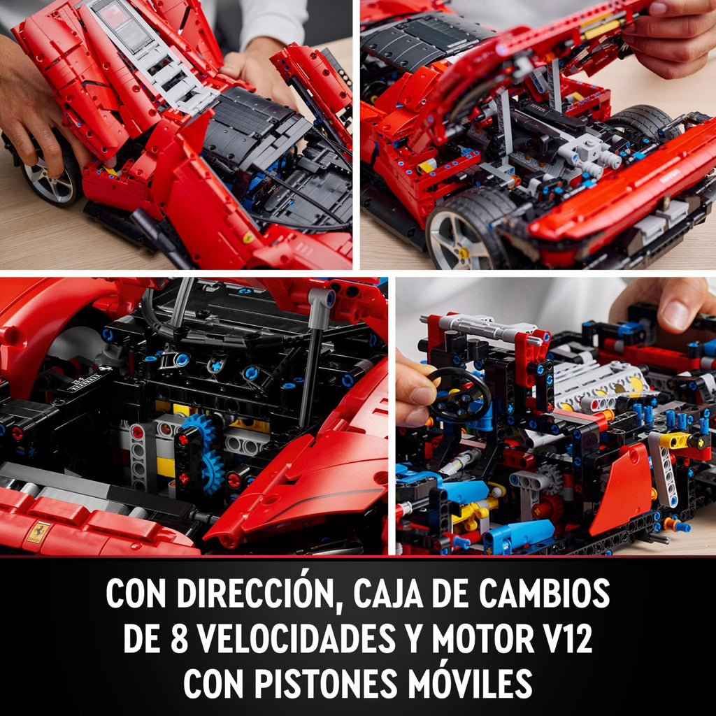 LEGO Technic Ferrari Daytona SP3 42143 – Supercoche rojo para construir escala 1:8 | Regalo premium para fans de LEGO