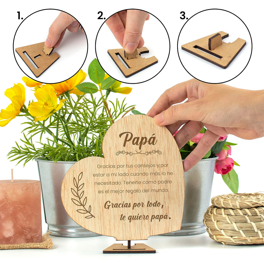 Tarjeta de madera Día del Padre