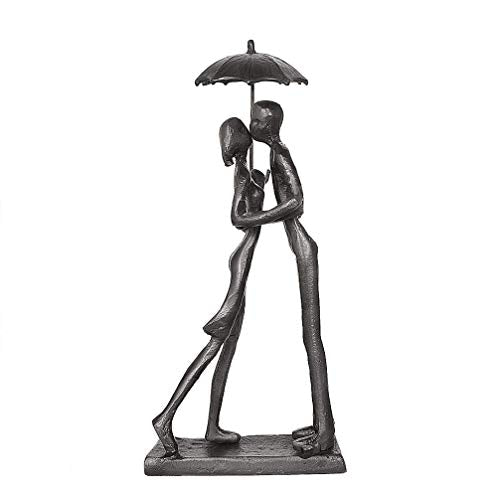 Aoneky Estatua de Pareja de Metal - Figura Decorativa de Parejas Novios Escultura de Hierro, Regalo para San Vanlentín Aniversario de Bodas Navidad, Decoración Romántica Moderna del Hogar Casa Oficina