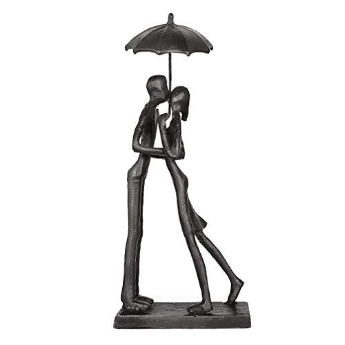 Aoneky Estatua de Pareja de Metal - Figura Decorativa de Parejas Novios Escultura de Hierro, Regalo para San Vanlentín Aniversario de Bodas Navidad, Decoración Romántica Moderna del Hogar Casa Oficina