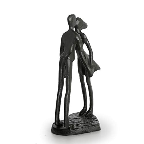 Aoneky Estatua de Pareja de Metal - Figura Decorativa de Parejas Novios Escultura de Hierro, Regalo para San Vanlentín Aniversario de Bodas Navidad, Decoración Romántica Moderna del Hogar Casa Oficina