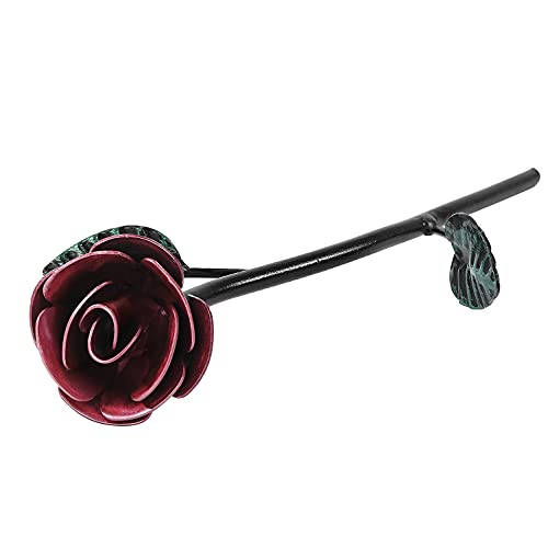 Aoneky Figura de Rosa Eterna de Hierro – con Soporte, Regalo para Novia Mujer Madre en Aniversario Boda Cumpleaños San Valentín Navidad, Estatua Decoración en Hogar Casa