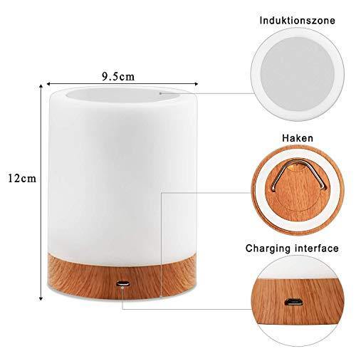 Amouhom Lámpara Nocturna de Control Táctil, lamparas de mesita de noche Portable con Batería Recargable, Lámparas para Dormitorio, 6 Colores Y 16 Cambiantes, el Mejor Regalo para Niños y Amigos - no se que regalar