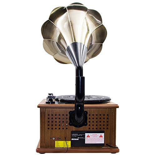 Lauson CL147 Gramófono Vintage Tocadiscos de Vinilo con Bluetooth | Altavoces incorporados Radio FM | CD | USB | 3 Velocidades | Fonógrafo Vinilos Madera