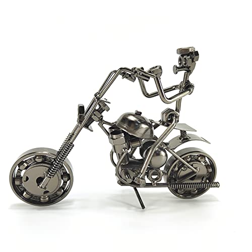 Cosysparks Vintage Iron modelo de motocicleta, Metal maqueta moto con Metal Man Motorcycle Collectible Art Gift para amantes de las motos (Negro)