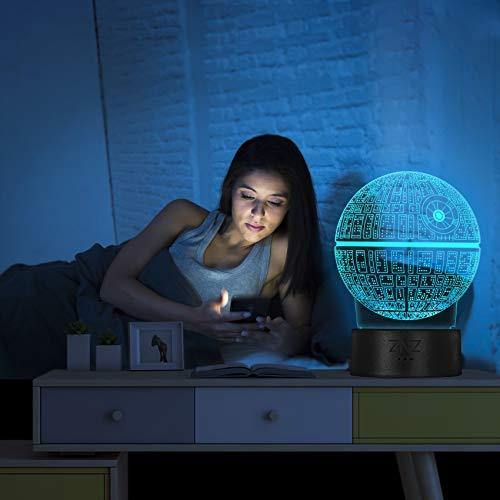 3D LED Star Wars Luz de noche, Lámpara de ilusión Death Star + R2-D2 + Millennium Falcon, Tres patrones y 16 colores Lámpara de decoración Cambio - Regalo perfectos para niño - 3 paquete - no se que regalar