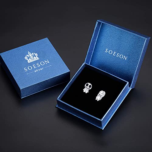 Pendientes de Halloween, Jack Skellington y Sally pendientes de plata de ley 925, pesadilla antes de Navidad, regalo para mujer, Halloween, día de San Valentín