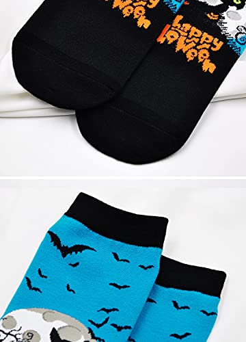 LOFIR Calcetines de fiesta de Halloween para Mujeres Calcetines Divertidos con Dibujos de Animal, talla 35-41, 5 pares