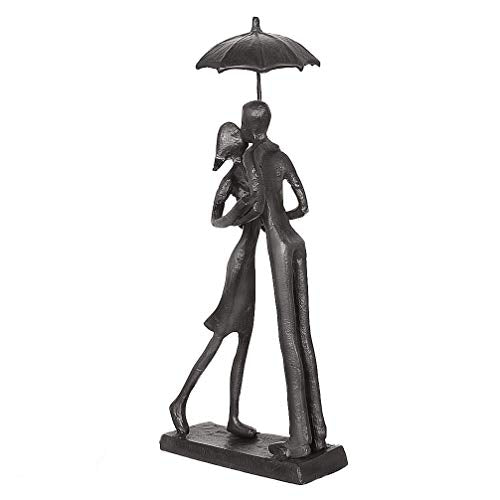 Aoneky Estatua de Pareja de Metal - Figura Decorativa de Parejas Novios Escultura de Hierro, Regalo para San Vanlentín Aniversario de Bodas Navidad, Decoración Romántica Moderna del Hogar Casa Oficina