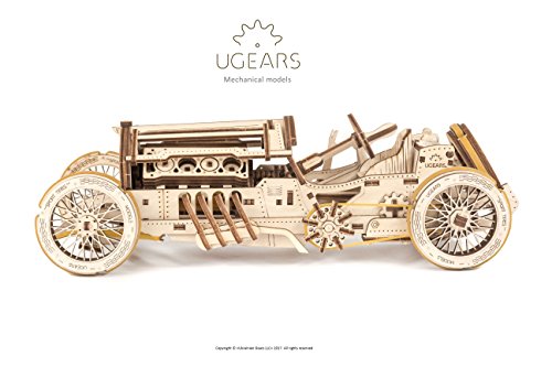 UGEARS Coche Grand Prix U-9 - Kit de Montaje Coche de Carreras - 3D Rompecabezas de Madera DIY - no se que regalar