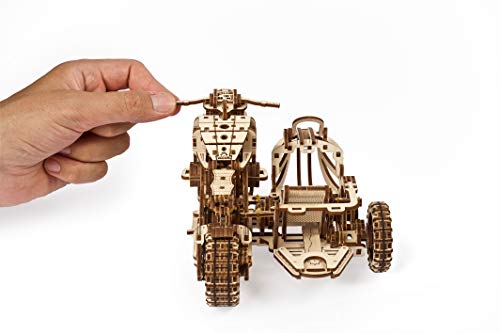 UGEARS maqueta Moto para Montar - Motocicleta Puzzle 3D Adultos - Modelo mecánico de Moto uniqo - maquetas Madera - Rompecabezas Madera 3D para Construir - Kits de construcción 3D (Scrambler UGR-10) - no se que regalar