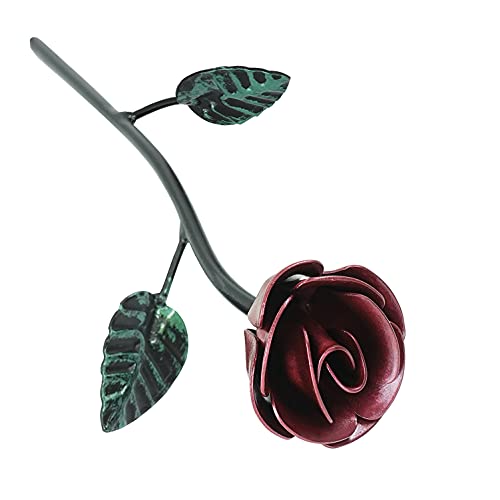 Aoneky Figura de Rosa Eterna de Hierro – con Soporte, Regalo para Novia Mujer Madre en Aniversario Boda Cumpleaños San Valentín Navidad, Estatua Decoración en Hogar Casa