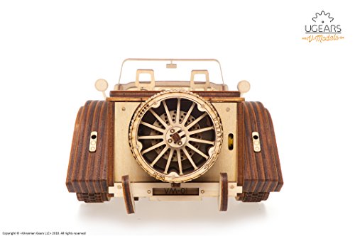 UGEARS Roadster VM-01 - 3D Puzzle de Madera Coche Deportivo - Gran Regalo para Amantes de Coches DIY - no se que regalar