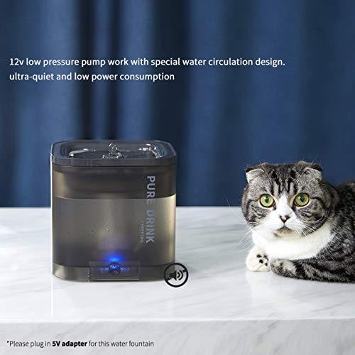 CYBERTAIL Dispensador de Agua para Gatos, Fuente para perros y gatos--1,85L, Higiénico, Ultra Silencioso, Apagado Automático, Modo Inteligente, Recordatorio LED Dispensador de Agua para Mascotas - no se que regalar