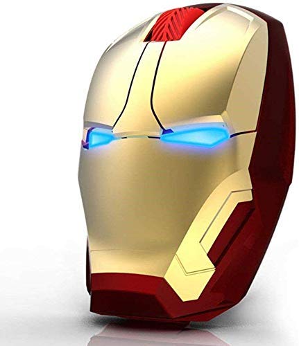 Ratón inalámbrico ergonómico, diseño de Iron Man, 2,4 G, ratón portátil con receptor nano USB, para portátil, ordenador de sobremesa, MacBook, responde hasta 10 m 10 m. - no se que regalar