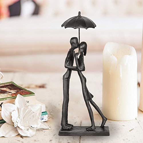 Aoneky Estatua de Pareja de Metal - Figura Decorativa de Parejas Novios Escultura de Hierro, Regalo para San Vanlentín Aniversario de Bodas Navidad, Decoración Romántica Moderna del Hogar Casa Oficina