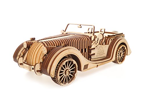 UGEARS Roadster VM-01 - 3D Puzzle de Madera Coche Deportivo - Gran Regalo para Amantes de Coches DIY - no se que regalar